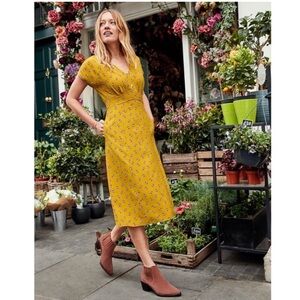 🌼 Boden Dijon Floral Print V Neck Dress size 14L